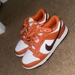 Nike Orange and White Low-Top Sneakers